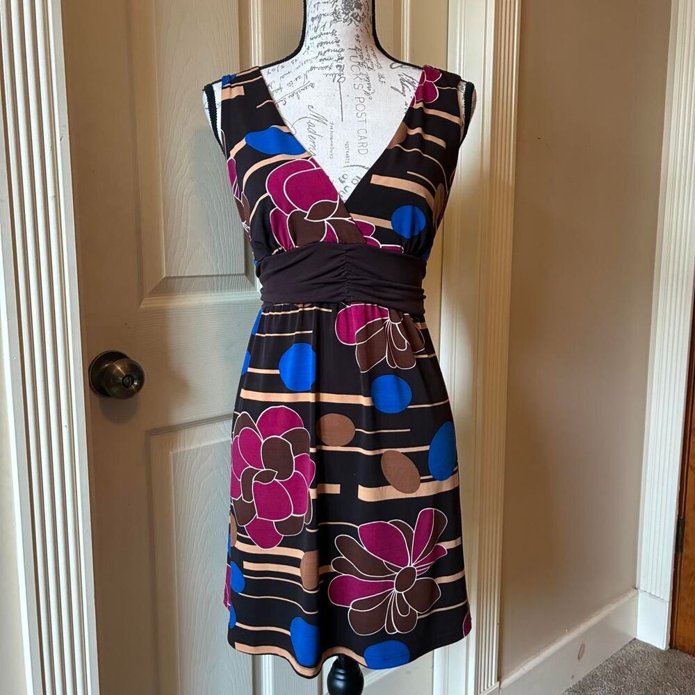 Rue21 vintage boho 70s style floral tie back waist midi dress